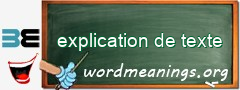 WordMeaning blackboard for explication de texte